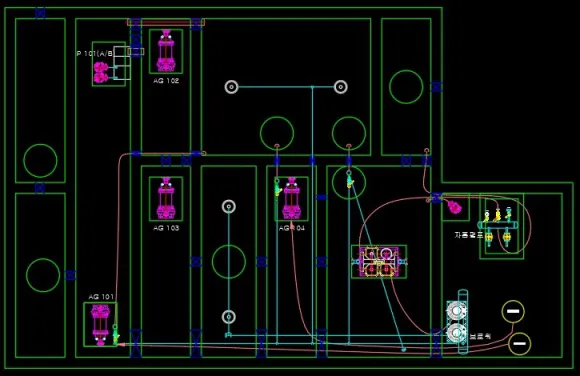 오수처리시설 CAD 설계도면
