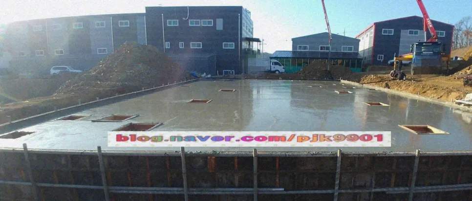 상부 슬래브 타설 완료 측면 전경